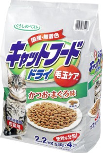 くらしベスト キャットフードドライ かつお・まぐろ味毛玉ケア